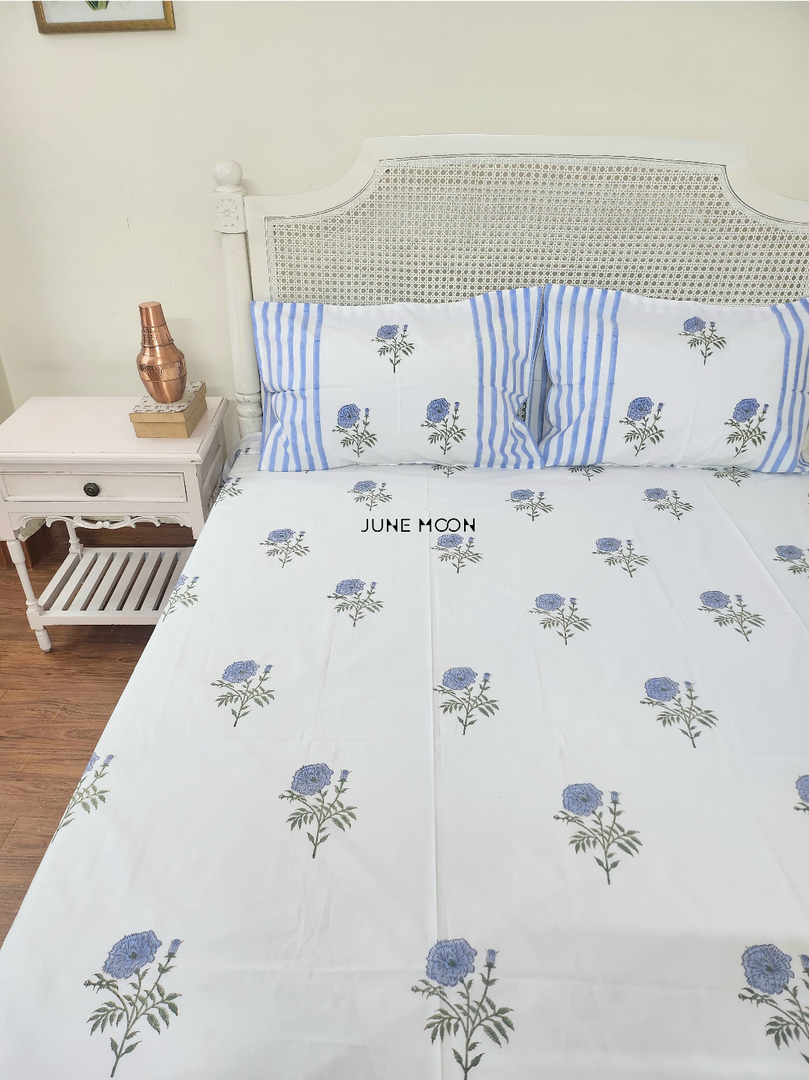 Dutch Evening - Block Printed Bedsheet Set