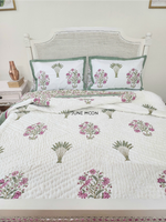 Load image into Gallery viewer, Floresta - Block Printed Muslin Quilt