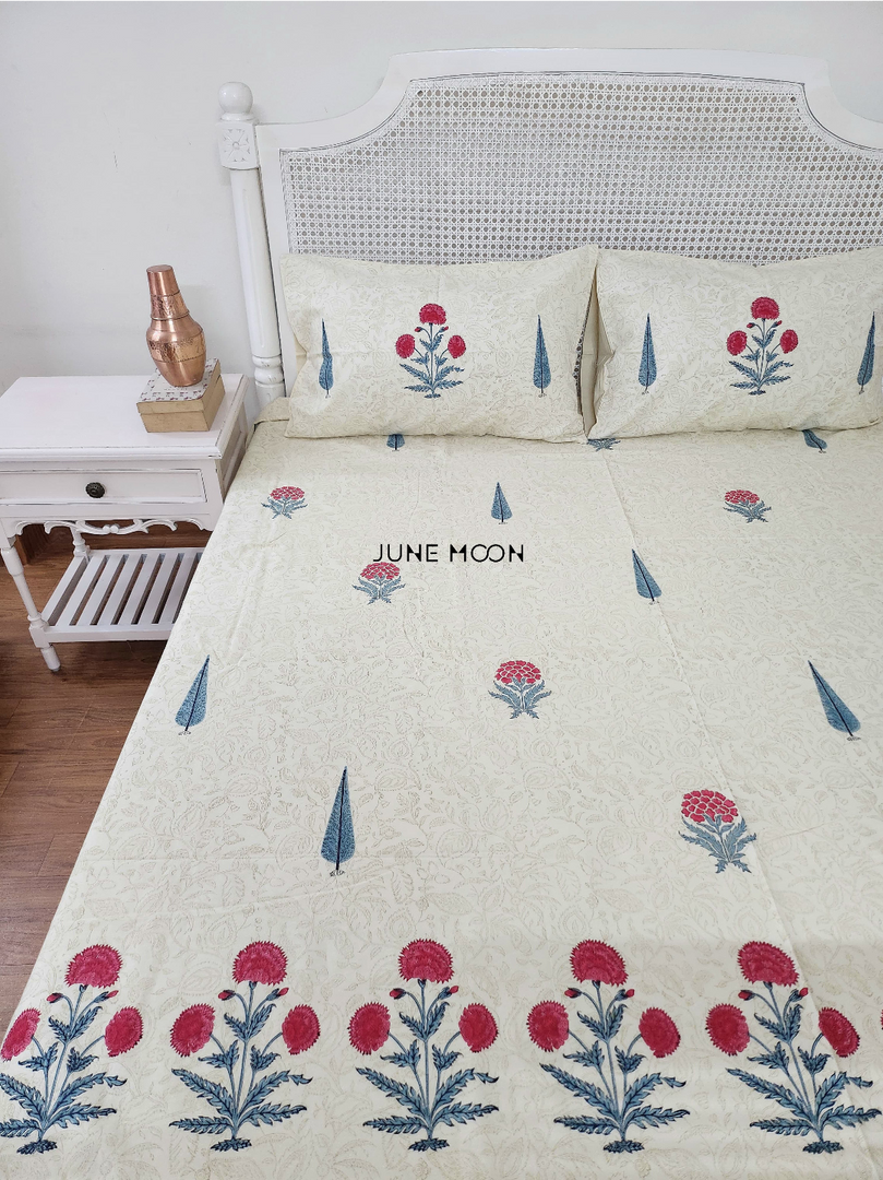 Uphaar - Block Printed Bedsheet Set (Thick Cotton)