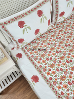 Load image into Gallery viewer, Rustic Garden - Block Printed Bedsheet Set
