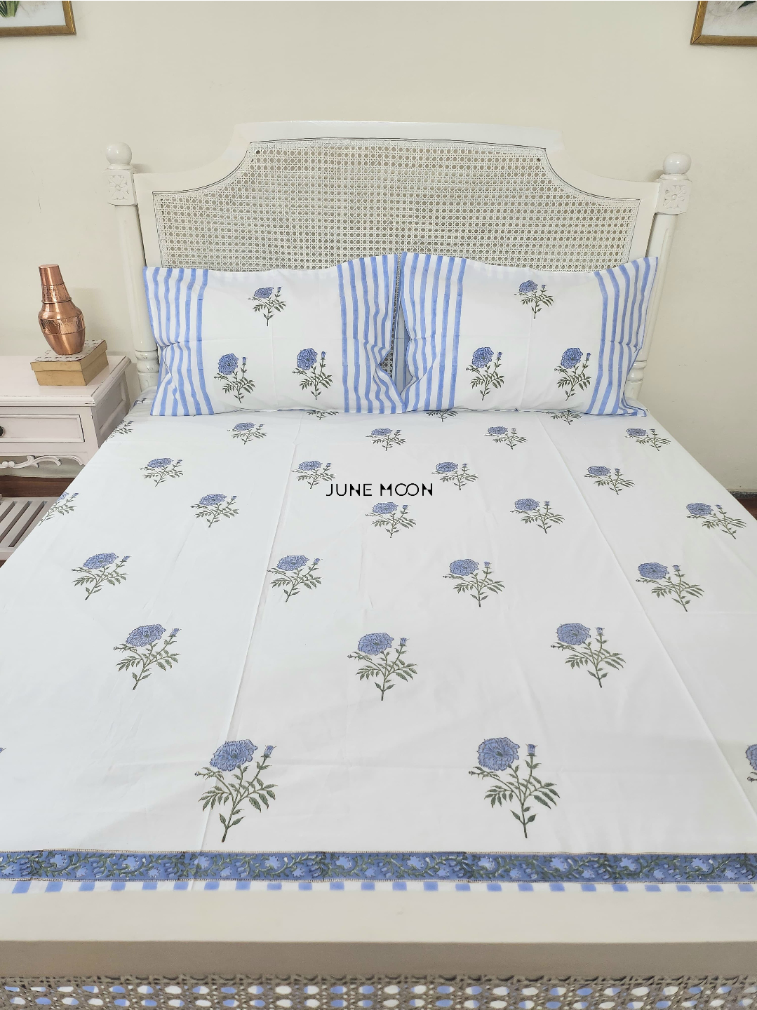 Dutch Evening - Block Printed Bedsheet Set
