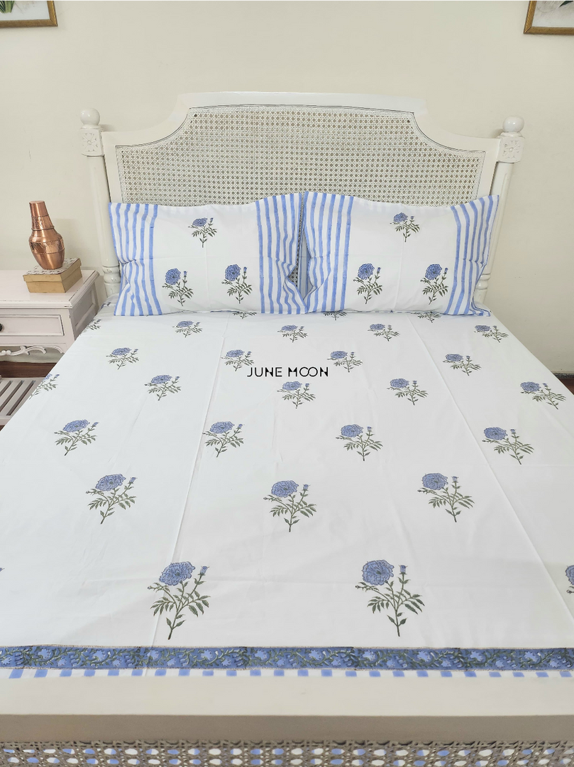 Dutch Evening - Block Printed Bedsheet Set