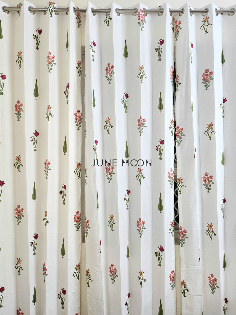 Summer Rouge - Block Printed Curtains