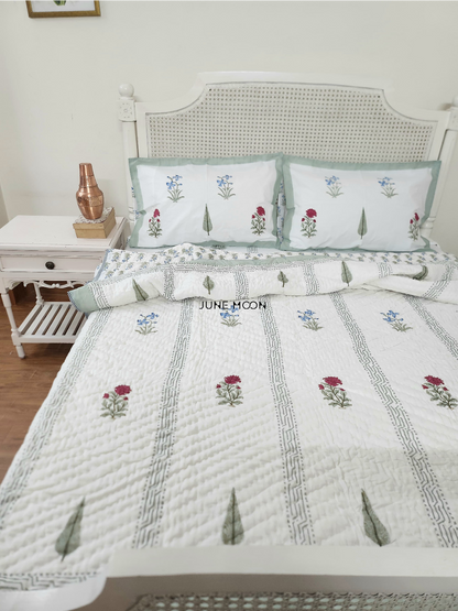 French Garden - Block Printed Muslin Quilt