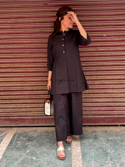 Victoria Co-Ord Set - Charcoal Black