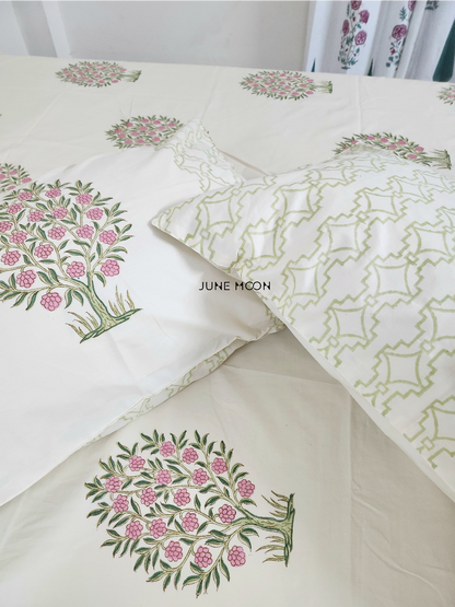 Samriddhi - Block Printed Bedsheet Set (Cream Base)