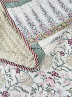 Load image into Gallery viewer, Lilac &amp; Leaves - Block Printed Muslin Quilt
