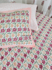 Roseate - Block Printed Bedsheet Set
