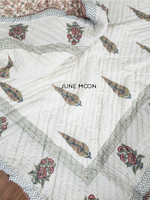 Load image into Gallery viewer, Dusty Bloom - Block Printed Muslin Quilt
