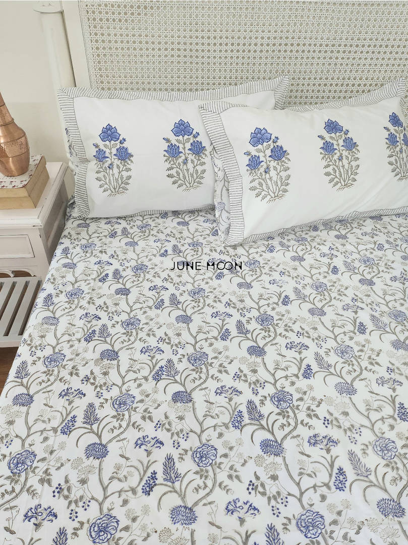 Willow Bank - Block Printed Bedsheet Set