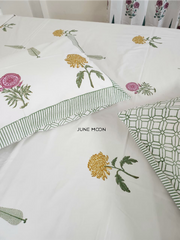 Guncha - Block Printed Bedsheet Set (Cream Base)
