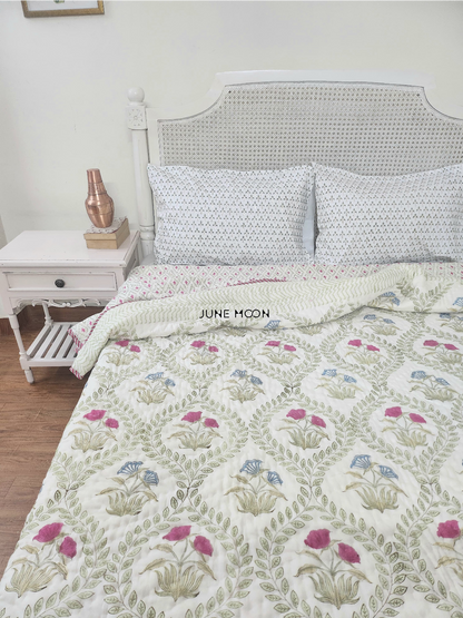 Indian Palette - Block Printed Muslin Quilt