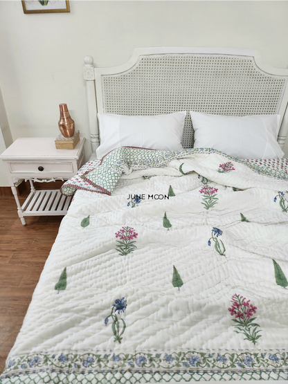 By The Orchard- Block Printed Muslin Quilt