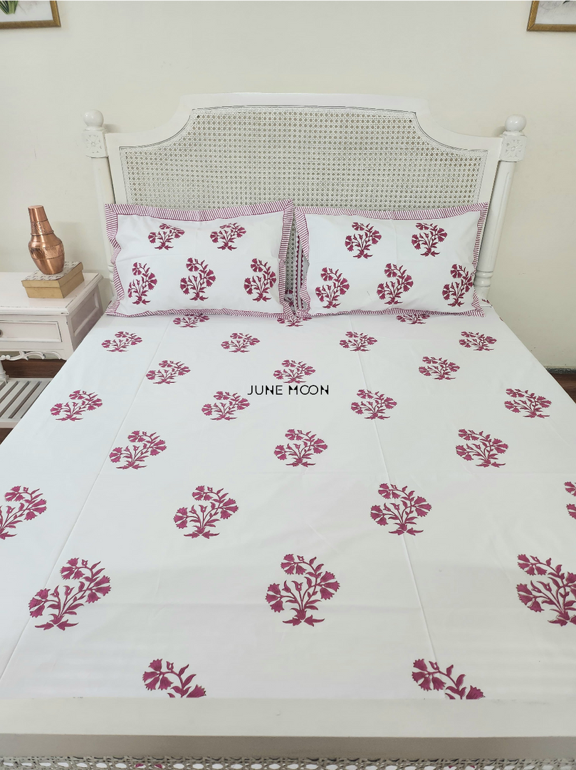 Berry Beautiful - Block Printed Bedsheet Set