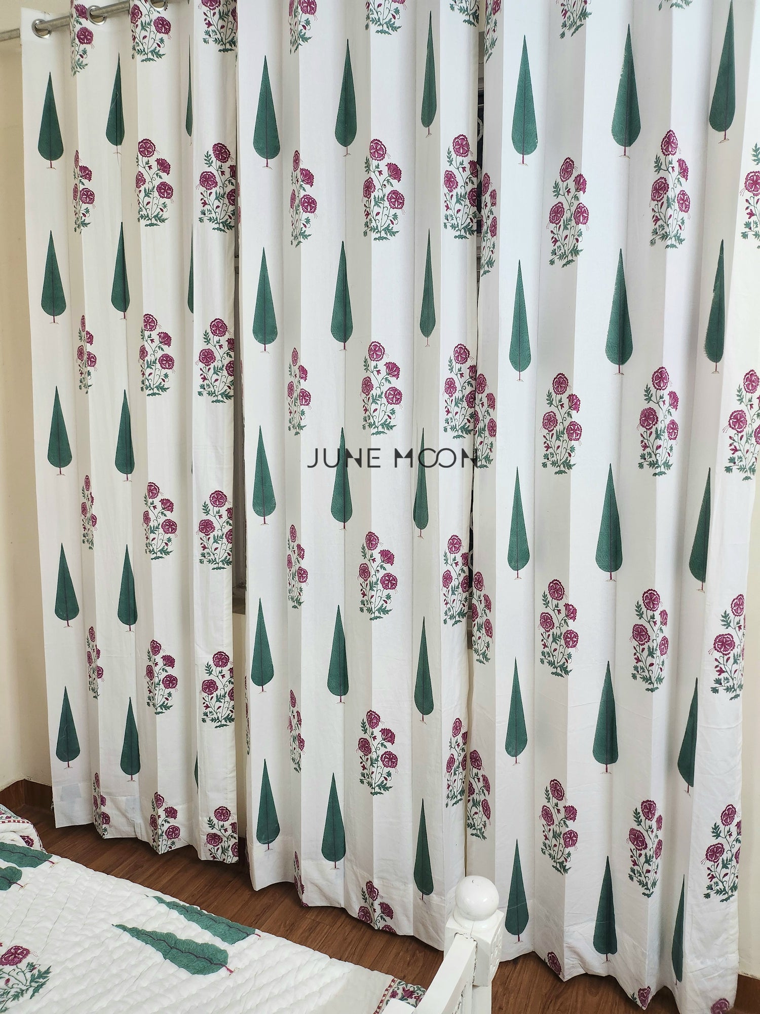 Rose Blush - Block Printed Curtains