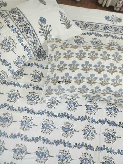 Oh I Sea - Block Printed Bedsheet Set