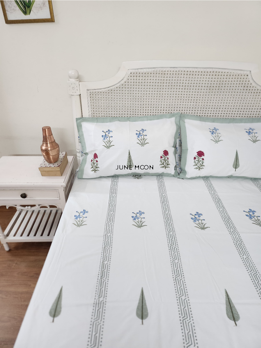 French Garden - Block Printed Bedsheet Set