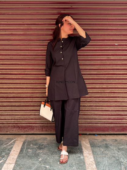 Victoria Co-Ord Set - Charcoal Black