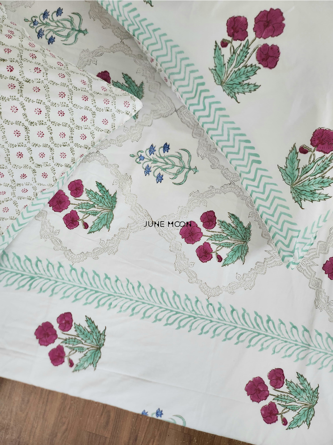 Roseate - Block Printed Bedsheet Set
