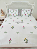 Load image into Gallery viewer, Princess Petals - Block Printed Bedsheet Set
