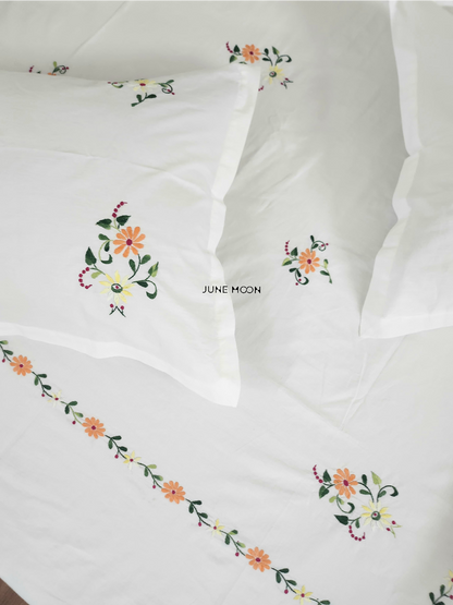 Magnolia - Embroidered Bedsheet Set
