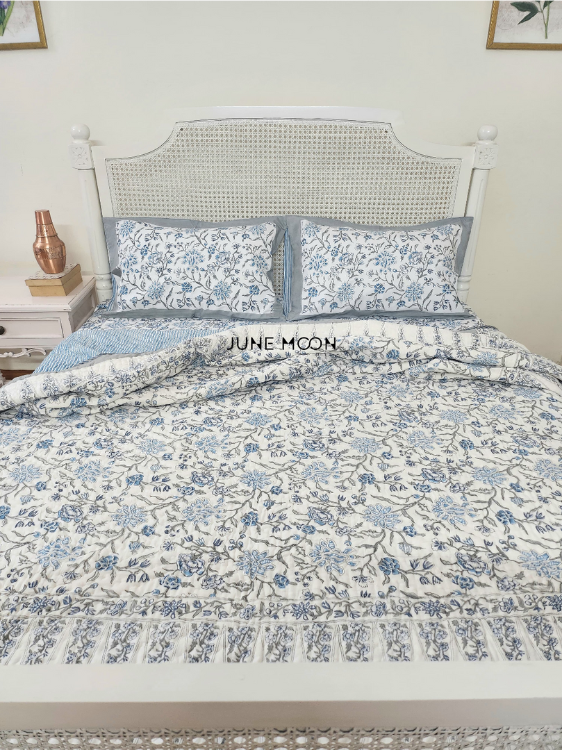 Nehar - Block Printed Muslin Quilt