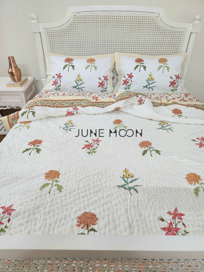 Candied Sun - Block Printed Muslin Quilt