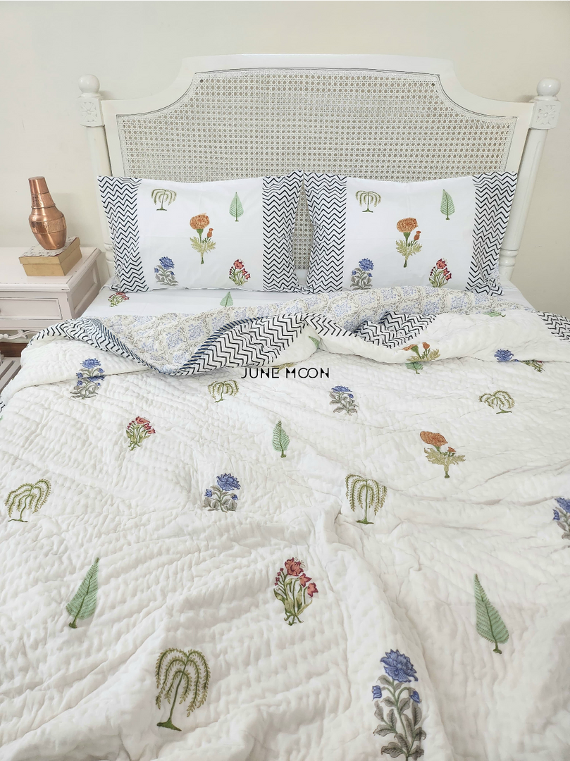 Core Hues - Set of Quilt & Bedsheet