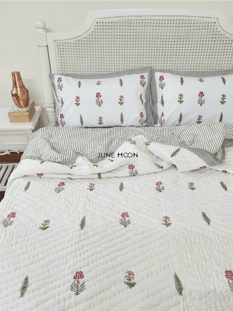 For Your Eyes - Block Printed Muslin Quilt