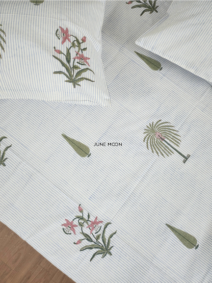 Rimjhim - Block Printed Bedsheet Set