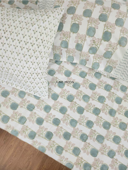Zehnaseeb - Block Printed Bedsheet Set