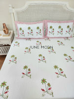 Load image into Gallery viewer, Calm Summer - Block Printed Bedsheet Set
