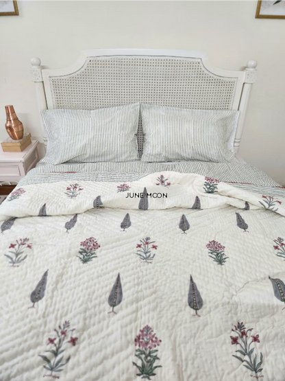 Surmai - Block Printed Muslin Quilt