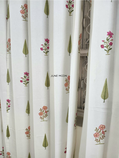 Summer Rouge - Block Printed Curtains