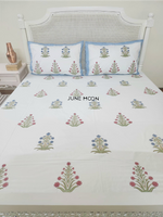 Load image into Gallery viewer, Blossom Terrace - Block Printed Bedsheet Set

