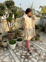 Load image into Gallery viewer, Heart Of Gold - Boxy Fit High Low Lined Kurta Set (Kurta &amp; Pants)