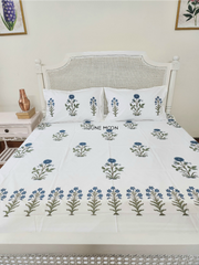 Moon & Tulip - Block Printed Bedsheet Set