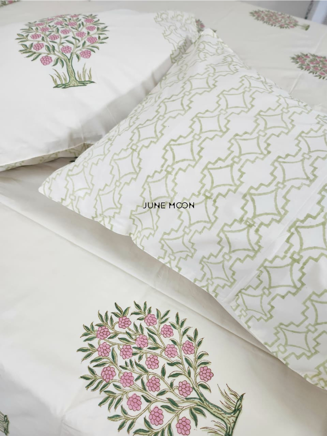 Samriddhi - Block Printed Bedsheet Set (Cream Base)
