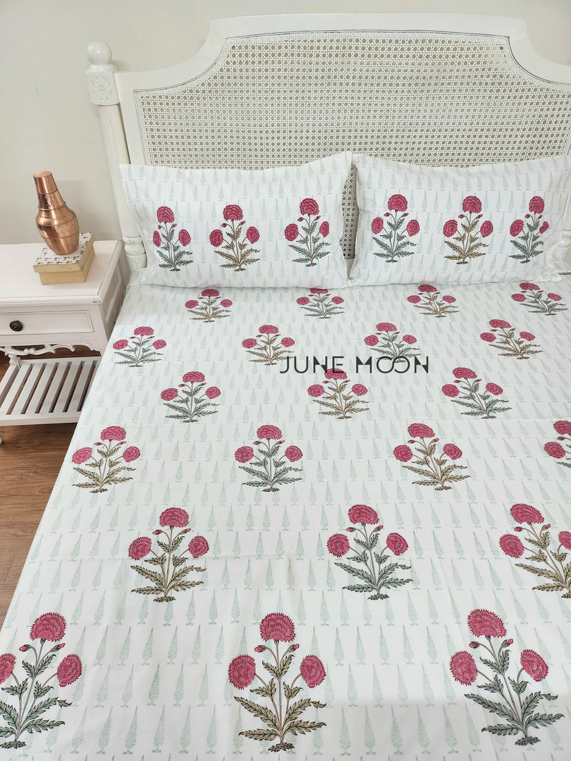 Kusum - Block Printed Bedsheet Set