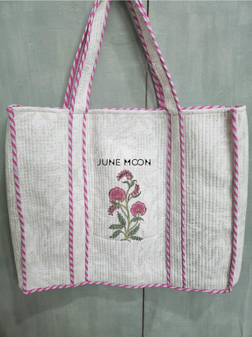 Roza - Block Printed Tote Bag