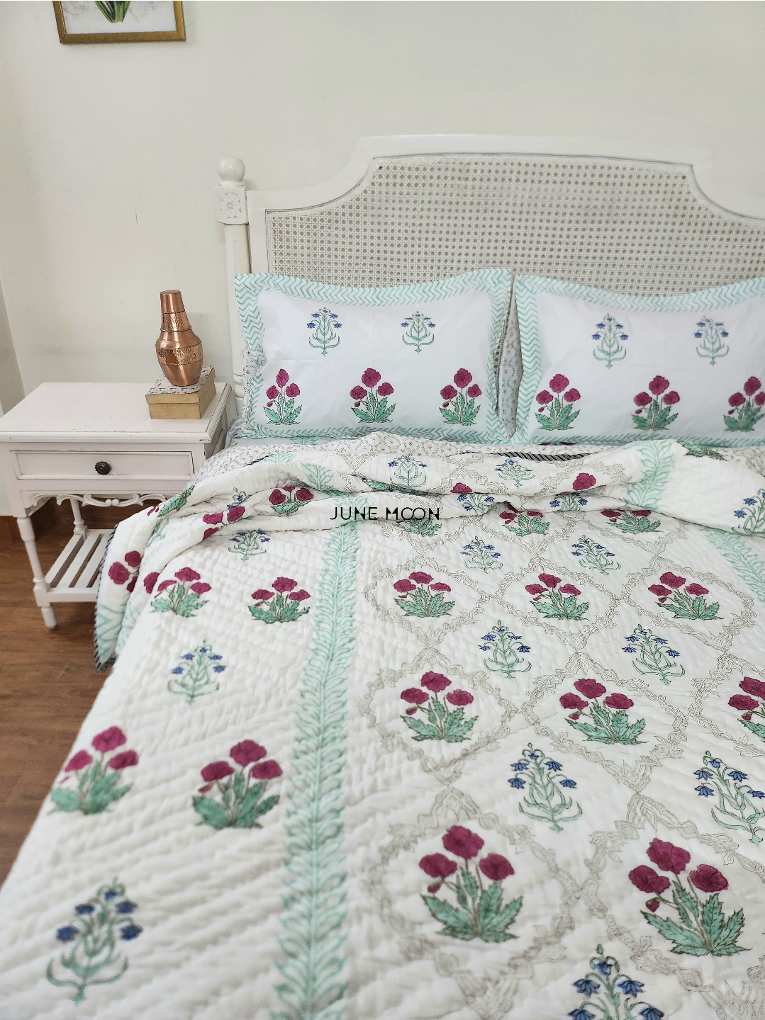 Roseate - Block Printed Muslin Quilt