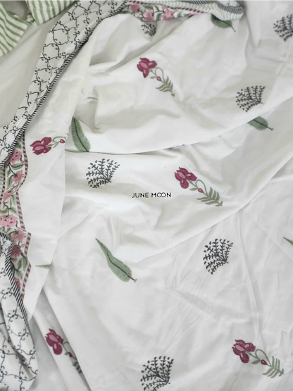 Hued Petals - Block Printed Muslin Dohar