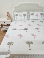 Load image into Gallery viewer, Forget Me Not - Block Printed Bedsheet Set
