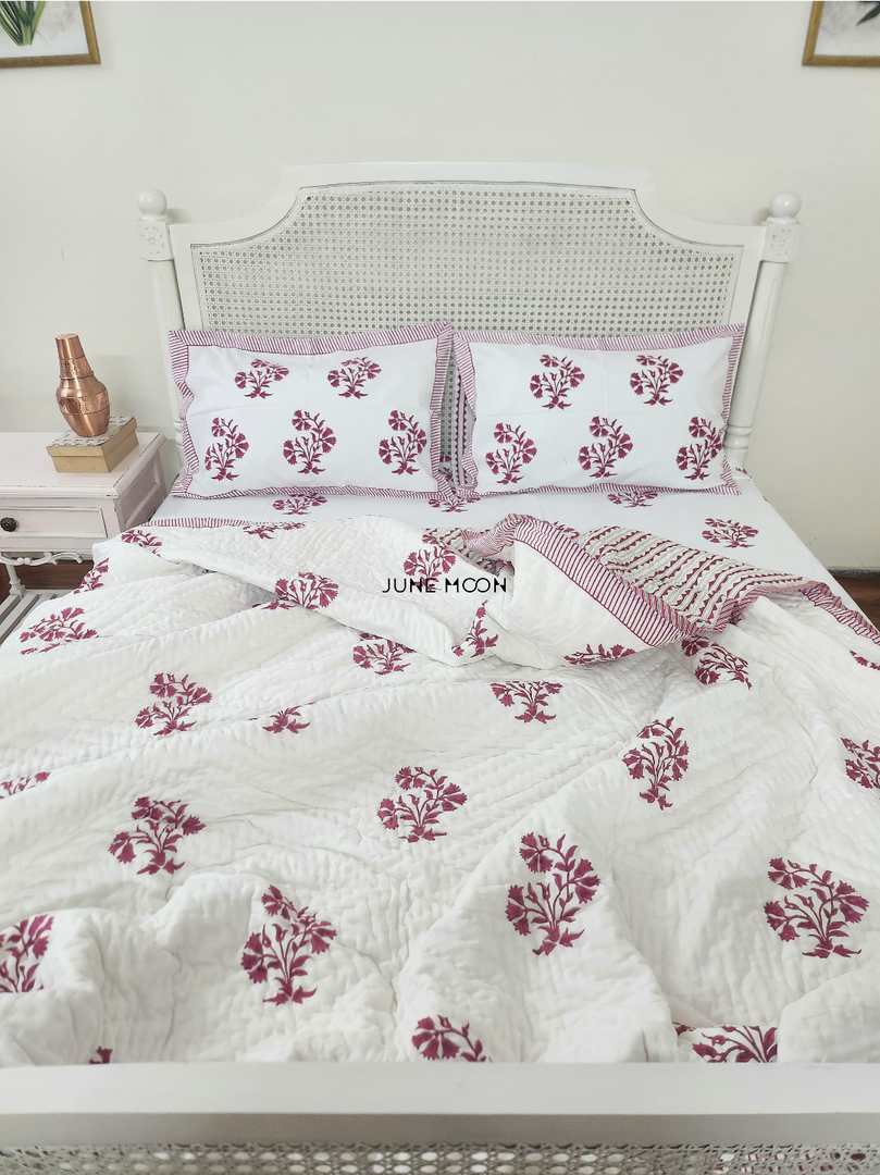Berry Beautiful - Block Printed Muslin Quilt