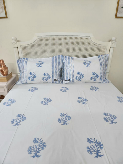 Over The Moon - Block Printed Bedsheet Set