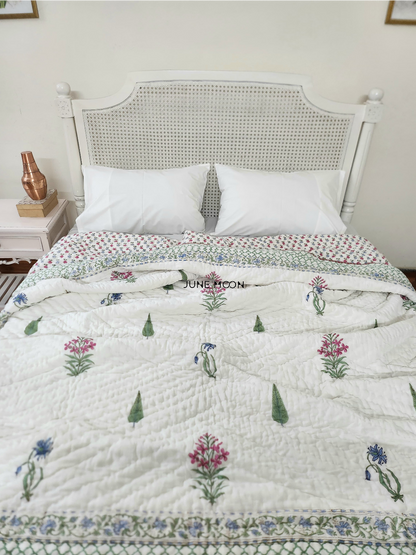 By The Orchard- Block Printed Muslin Quilt