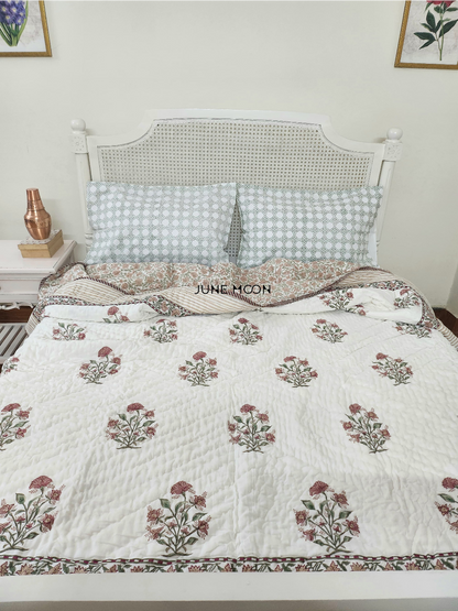 Ghazal - Block Printed Muslin Quilt