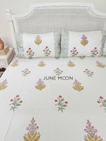 Load image into Gallery viewer, Rang Mahal - Block Printed Bedsheet Set (Cream Base)
