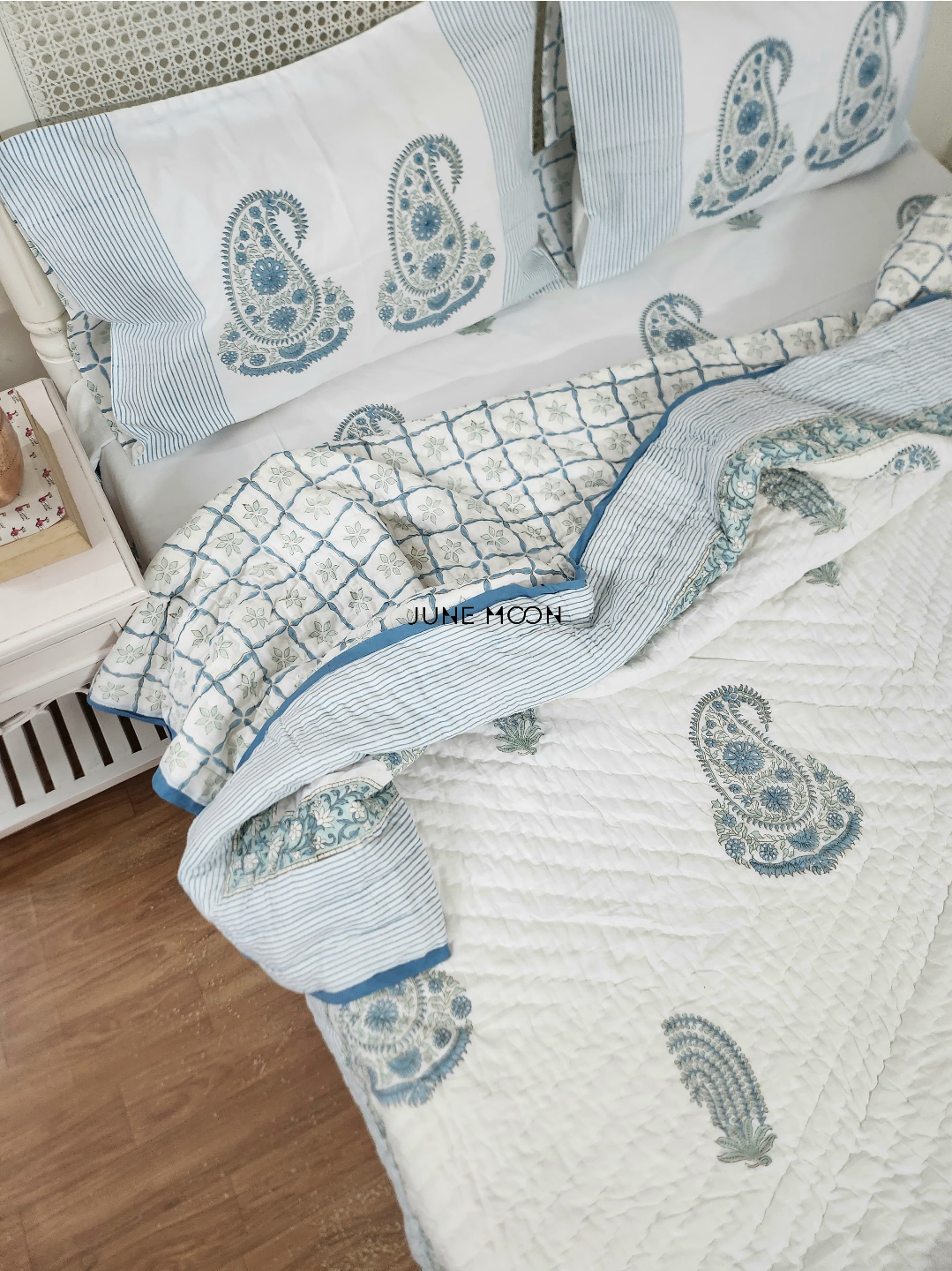 Midnight In Milan - Block Printed Muslin Quilt