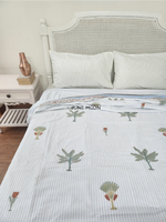 Load image into Gallery viewer, Grass Is Green - Block Printed Muslin Dohar
